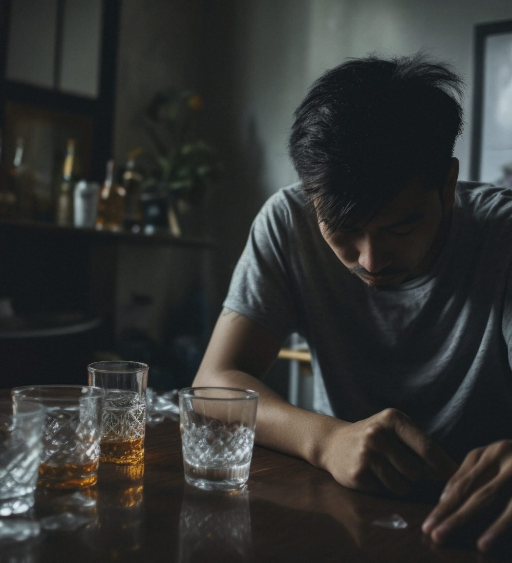 a young asian man in their early twenties who is experiencing a hangover after a night of excessive drinking, clean room, cinematic photography, cinematic tones, cinematic color grading --ar 3:2 --style raw --v 5.2 Job ID: f6a48511-e2d4-4e5c-8711-39b2e33509ae